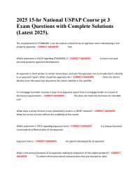 2025 15-hr National USPAP Course pt 3 Exam Questions with Complete Solutions (Latest 2025)