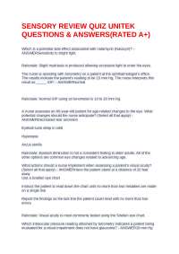 SENSORY REVIEW QUIZ UNITEK QUESTIONS & ANSWERS(RATED A+)
