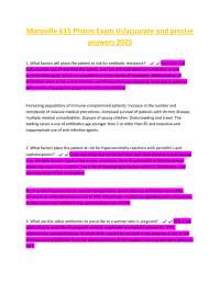 Maryville 615 Pharm Exam III/acuurate and precise  answers 2025