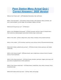 Penn Station Menu Actual Exam