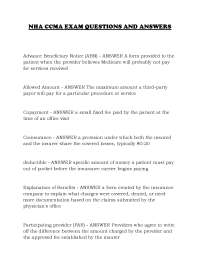 NHA CCMA EXAM QUESTIONS AND ANSWERS