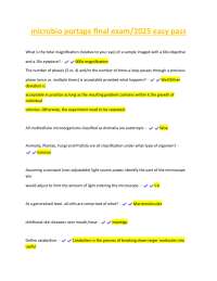 microbio portage final exam/2025 easy pass