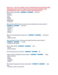 IBAM Test 1 ACTUAL EXAM] LATEST VERSION [250 QUESTIONS AND  ANSWERS] WITH STUDY GUIDE DETA