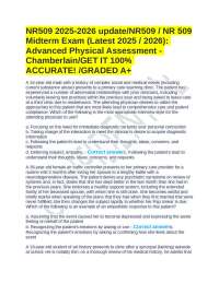 NR509 2025-2026 update/NR509 / NR 509 Midterm Exam (Latest 2025 / 2026): Advanced Physical