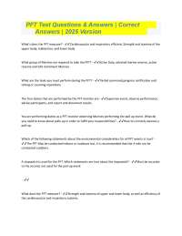 PFT Test Questions & Answers | Correct