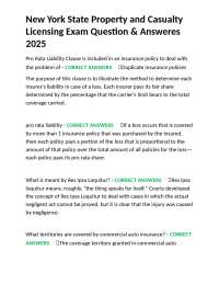 New York State Property and Casualty Licensing Exam Question & Answeres 2025