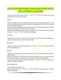 ELEVATOR MECHANIC EXAM QUESTIONS