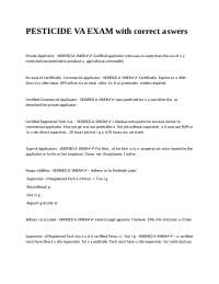 PESTICIDE VA EXAM with correct answers.