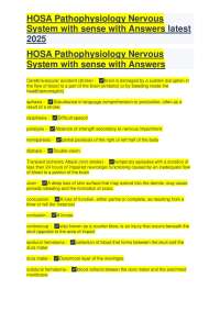 HOSA Pathophysiology Nervous System with sense with Answers latest 2025.pdf