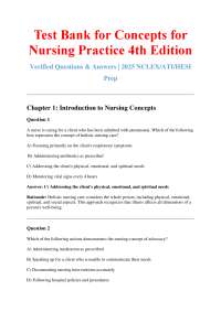 Test Bank for Concepts for Nursing Practice 4th Edition Verified Questions & Answers 2025