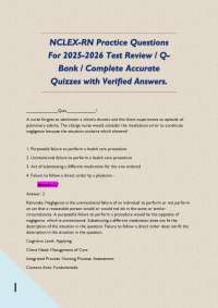 NCLEX-RN Practice Questions For 2025-2026 Test Review / Q-Bank / Complete Accurate Quizzes