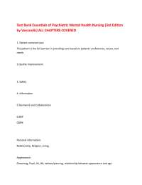 Test Bank Essentials of Psychiatric Mental Health Nursing (3rd Edition by Varcarolis) ALL