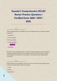 Saunder's Comprehensive NCLEX Review Practice Questions / Certified Exam Q&A / 2025 / 2026