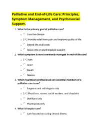 Palliative and End-of-Life Care: Principles, Symptom Management, and Psychosocial Support.