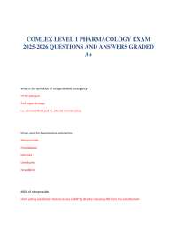 COMLEX LEVEL 1 PHARMACOLOGY EXAM 2025-2026 QUESTIONS AND ANSWERS GRADED A+