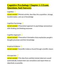Cognitive Psychology Exam Questions and Answers
