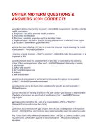 UNITEK MIDTERM QUESTIONS & ANSWERS 100% CORRECT!!