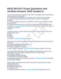 HESI RN EXIT Exam Questions and Verified Answers 2025 Graded A