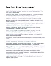 Penn foster lesson 1 assignments Questions and Answers 2025