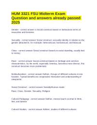 HUM 3321 FSU Midterm Exam Question and answers already passed 2025