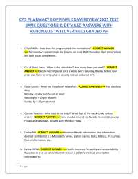 CVS PHARMACY BOP FINAL EXAM REVIEW 2025 TEST  BANK QUESTIONS & DETAILED ANSWERS
