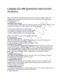 Comptia 251-300 Questions and correct Answers,.