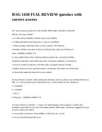 RNSG 1430 FINAL REVIEW questions with correct answers.