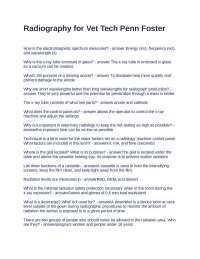 Radiography for Vet Tech Penn Foster Questions and Answers 100% Correct