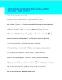 Penn Foster Handling & Restraint