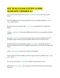 ATI TEAS EXAM STUDY GUIDE ALREADY GRADED A+