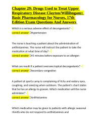 Chapter 29: Drugs Used to Treat Upper Respiratory Disease Clayton/Willihnganz: Basic Pharm