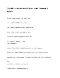 Technician Assessment Exam with correct answers