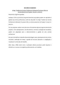 Artigo "Gestão da Carreira Profissional Utilizando Gerenciamento de Projetos"