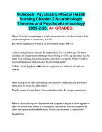 Videbeck: Psychiatric-Mental Health  Nursing Chapter 2 Neurobiologic  Theories