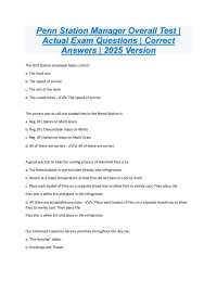 Penn Station Manager Overall Test