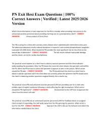 PN Exit Hesi Exam Questions | 100% Correct Answers | Verified | Latest 2025/2026 Version