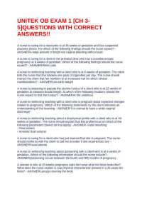 UNITEK OB EXAM 1 [CH 3-5]QUESTIONS WITH CORRECT ANSWERS!!