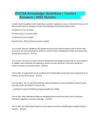 PCCSA Knowledge Questions  Correct 	Answers  2025 Version