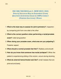 NSG 500/ NSG500 EXAM 3: (NEW 2025/ 2026 UPDATE) ADVANCED HEALTH ASSESSMENT GUIDE| Q&As