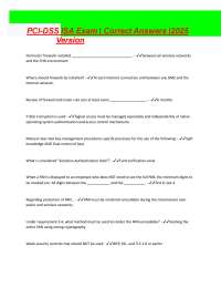 PCI-DSS ISA Exam  Correct Answers 2025 Version