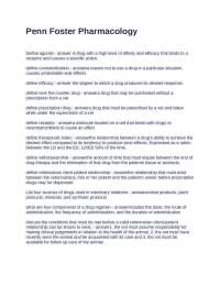 Penn Foster Pharmacology Questions and Answers Fully Solved