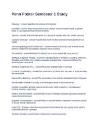 Penn Foster Semester 1 Study Questions and Answers 100% Correct