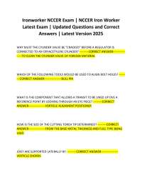 Ironworker NCCER Exam | NCCER Iron Worker Latest Exam | Updated Questions and Correct Ans