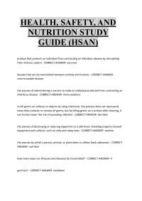 HEALTH, SAFETY, AND  NUTRITION STUDY  GUIDE (HSAN)