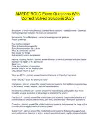 AMEDD BOLC Exam Questions With Correct Solved Solutions 2025