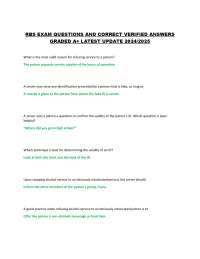 RBS EXAM QUESTIONS AND CORRECT VERIFIED ANSWERS GRADED A+ LATEST UPDATE 2024/2025