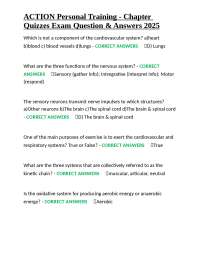 ACTION Personal Training - Chapter Quizzes Exam Question & Answers 2025