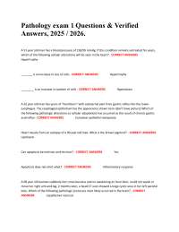 Pathology exam 1 Questions & Verified Answers, 2025 / 2026.