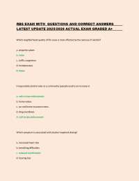 RBS EXAM WITH  QUESTIONS AND CORRECT ANSWERS  LATEST UPDATE 2025/2026 ACTUAL EXAM GRADED A