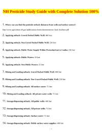 NH Pesticide Study Guide with Complete Solution 100%